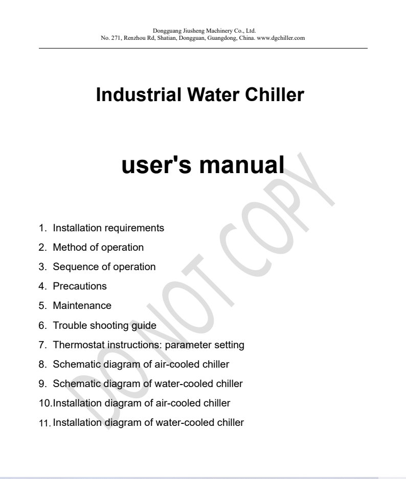 manual pengguna penyejuk industri